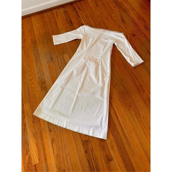 Yumi Eto White Midi Off Shoulder Chic Dress Size 40/8 - Picture 2 of 12